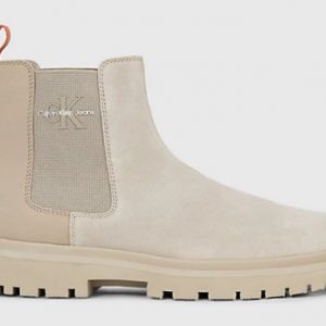 CALVIN KLEIN JEANS – Stivaletti Uomo Chelsea in Camoscio Beige