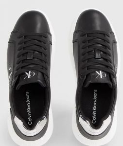 CALVIN KLEIN JEANS – Sneaker Donna in Pelle Nere/Argento