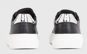 CALVIN KLEIN JEANS – Sneaker Donna in Pelle Nere/Argento