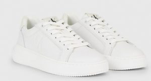 CALVIN KLEIN JEANS – Sneaker Donna in Pelle Bianche/Bianco Crema