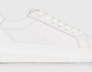 CALVIN KLEIN JEANS – Sneaker Donna in Pelle Bianche/Bianco Crema