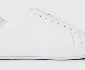 CALVIN KLEIN – Sneaker Raised Donna in Pelle Bianche/Cristallo
