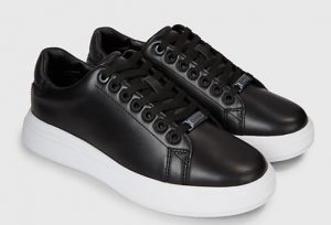 CALVIN KLEIN – Sneaker Raised Donna in Pelle Nere