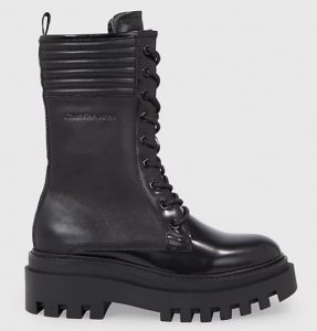 CALVIN KLEIN JEANS – Stivali Donna in Pelle Triplo Nero