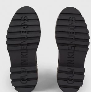 CALVIN KLEIN JEANS – Stivali Donna in Pelle con Zeppa Triplo Nero