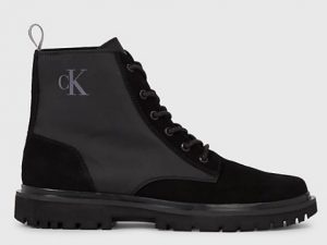 CALVIN KLEIN JEANS – Stivaletti Uomo in Camoscio Eva Mid Laceup Nero