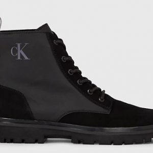 CALVIN KLEIN JEANS – Stivaletti Uomo in Camoscio Eva Mid Laceup Nero