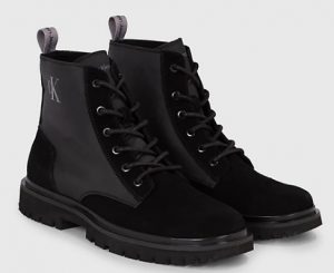CALVIN KLEIN JEANS – Stivaletti Uomo in Camoscio Eva Mid Laceup Nero