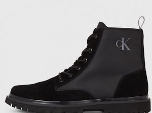 CALVIN KLEIN JEANS – Stivaletti Uomo in Camoscio Eva Mid Laceup Nero