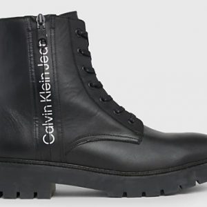CALVIN KLEIN JEANS – Stivaletti Uomo in Pelle Combat Mid Nero