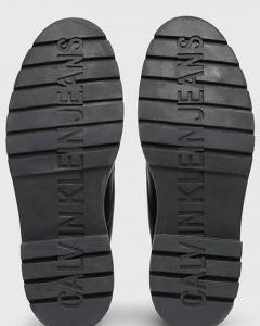 CALVIN KLEIN JEANS – Stivaletti Uomo in Pelle Combat Mid Nero
