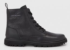 CALVIN KLEIN JEANS – Stivaletti Uomo in Pelle Eva Mid Triplo Nero
