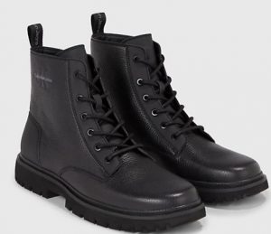 CALVIN KLEIN JEANS – Stivaletti Uomo in Pelle Eva Mid Triplo Nero