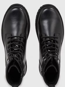 CALVIN KLEIN JEANS – Stivaletti Uomo in Pelle Fodera Twill Triplo Nero