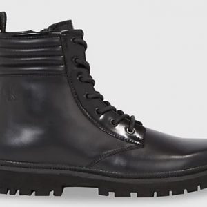 CALVIN KLEIN JEANS – Stivaletti Uomo in Pelle Fodera Twill Triplo Nero