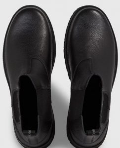CALVIN KLEIN JEANS – Stivaletti Uomo in Pelle Eva Mid Chelsea Triplo Nero