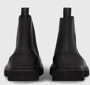 CALVIN KLEIN JEANS – Stivaletti Uomo in Pelle Eva Mid Chelsea Triplo Nero