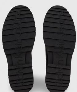 CALVIN KLEIN JEANS – Stivaletti Uomo in Pelle Eva Mid Chelsea Triplo Nero