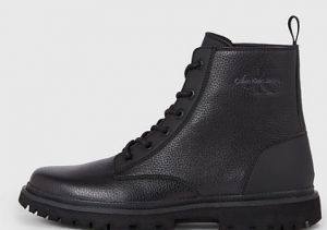 CALVIN KLEIN JEANS – Stivaletti Uomo in Pelle Eva Mid Triplo Nero