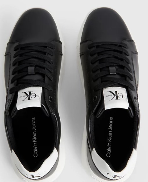 CALVIN KLEIN JEANS Sneaker Uomo in Pelle Nero Bianco Angels