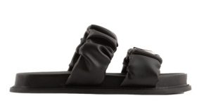 ARMANI EXCHANGE – Sandali flat in eco-nappa con fasce elastiche Nero