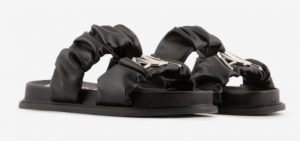 ARMANI EXCHANGE – Sandali flat in eco-nappa con fasce elastiche Nero