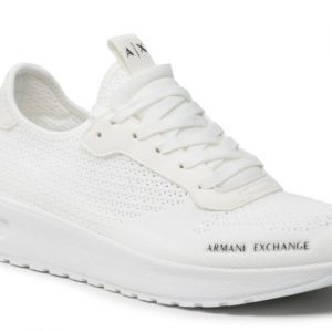 ARMANI EXCHANGE – Scarpe in maglia, micro-suede e tessuto stretch Bianca