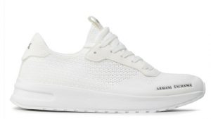 ARMANI EXCHANGE – Scarpe in maglia, micro-suede e tessuto stretch Bianca