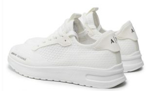 ARMANI EXCHANGE – Scarpe in maglia, micro-suede e tessuto stretch Bianca