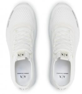 ARMANI EXCHANGE – Scarpe in maglia, micro-suede e tessuto stretch Bianca