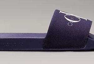 CALVIN KLEIN JEANS – Ciabatte Uomo in Tela Blu Navy
