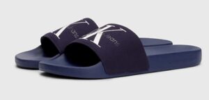 CALVIN KLEIN JEANS – Ciabatte Uomo in Tela Blu Navy