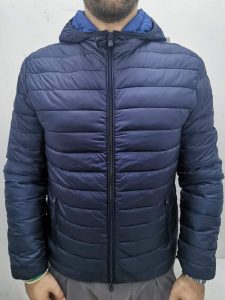 OVER/D – Piumino Uomo con Cappuccio Blu