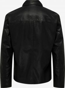 ONLY & SONS – Giubbino Uomo in Pelle OnSeven Pu Jacket Nero