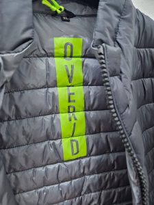 OVER/D – Piumino Uomo Collo Pistagna Nero/Grigio