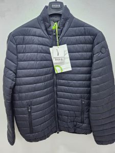 OVER/D – Piumino Uomo Collo Pistagna Nero/Grigio