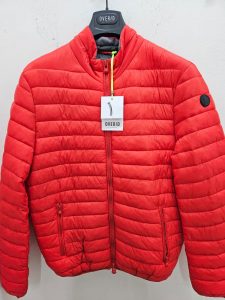 OVER/D – Piumino Uomo Collo Pistagna Rosso/Grigio