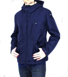 BLAUER – Giubbino Uomo in Nylon a Vento con Cappuccio Blue