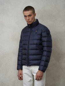 BLAUER – Piumino Uomo Imbottito Piuma Austin Blu