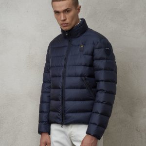 BLAUER – Piumino Uomo Imbottito Piuma Austin Blu