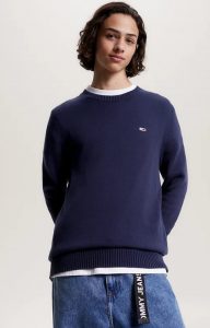 TOMMY HILFIGER – Pullover Uomo Essential con Bandierina Twilight Navy