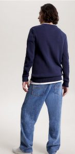 TOMMY HILFIGER – Pullover Uomo Essential con Bandierina Twilight Navy