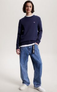 TOMMY HILFIGER – Pullover Uomo Essential con Bandierina Twilight Navy
