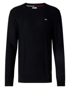 TOMMY HILFIGER – Pullover Uomo con Doppio Logo Nero