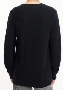 TOMMY HILFIGER – Pullover Uomo con Doppio Logo Nero