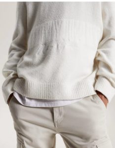 TOMMY HILFIGER – Pullover Uomo Essential con Logo New York Bianco