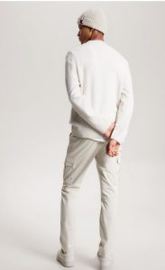 TOMMY HILFIGER – Pullover Uomo Essential con Logo New York Bianco
