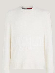 TOMMY HILFIGER – Pullover Uomo Essential con Logo New York Bianco