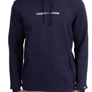 TOMMY HILFIGER – Felpa Invernale Uomo con Logo Lineare Ricamato Blue Navy