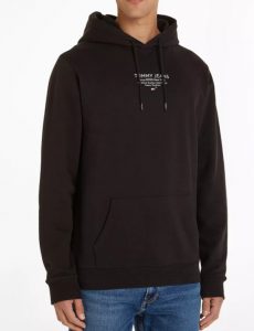 TOMMY HILFIGER – Felpa Uomo con Cappuccio Nero
